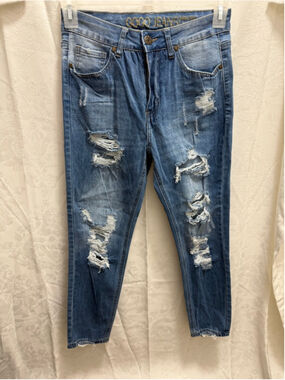 Women's Gogo Jeans Blue Distressed Ankle Jeans Size 11